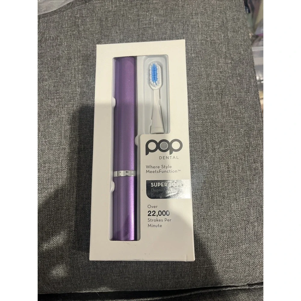 POP SONIC Go Sonic Portable Toothbrush Super Soft 2 Speeds Purple